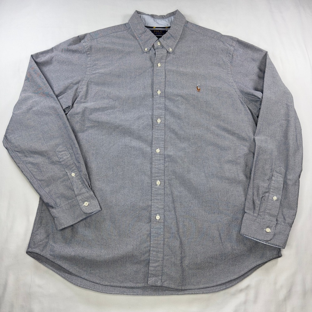 Polo Ralph Lauren Shirt Mens XXL Long Sleeve Button Down‎ Blue Classic Fit